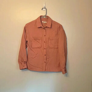 Madewell Women's XXS coral pink flannel style button down dress shirt LOT E26